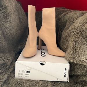 Aldo Delylah Stretch Boots Nude Size 9